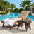 Weather Resistant Fade Proof Sturdy Portable Folding Patio PE Rattan Side Coffee Table With Stable Anti Slip Support Base For Garden Backyard