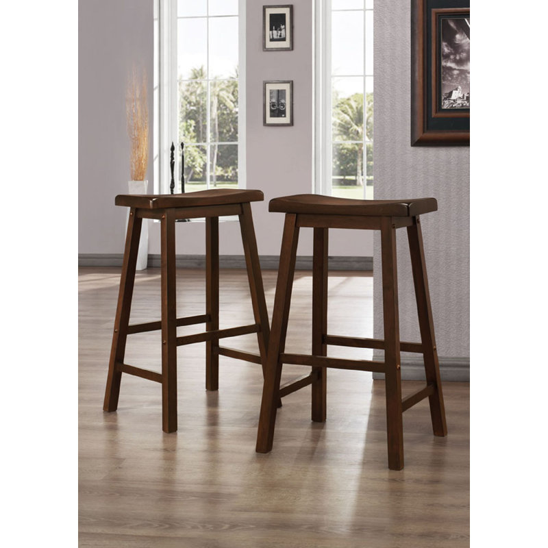 Whitworth Solid Wood Stool, Bar Stool (29" Seat Height), Warm Cherry