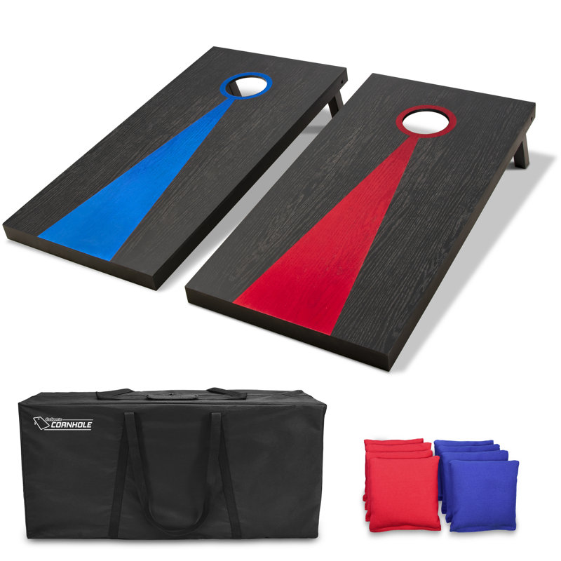 Regulation Size Dark Wood Cornhole Set with Bean Bags