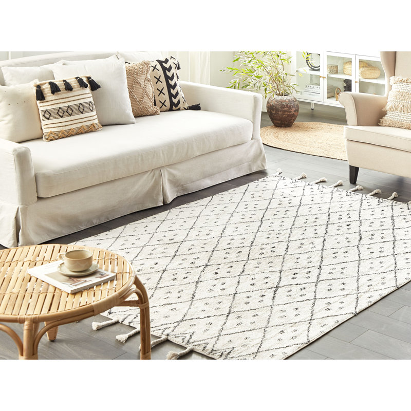 Gouverneur Geometric Cotton Hand Woven Area Rug, Rectangle 140 x 200cm