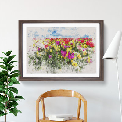 Meadow of Flowers Watercolour - Picture Frame Graphic Art