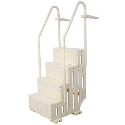 Pool Ladder Heavy-Duty 4 Safety Step For Above Ground Pools Stair Entry System With Handrails 400Lbs