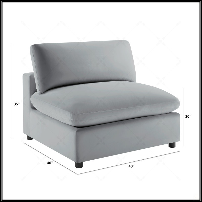 Fauteuil de chambre sans accoudoirs Caylie - gris anthracite, confort moderne avec tissu durable et coussins moelleux pour des espaces de vie élégants