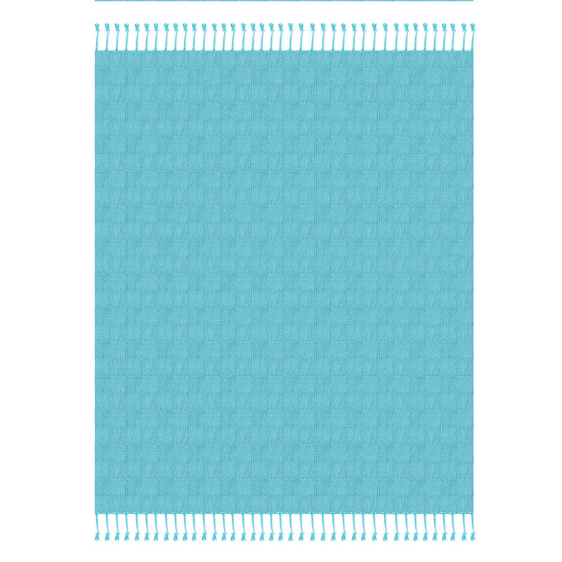 Jeté 100% coton , Bleu ange