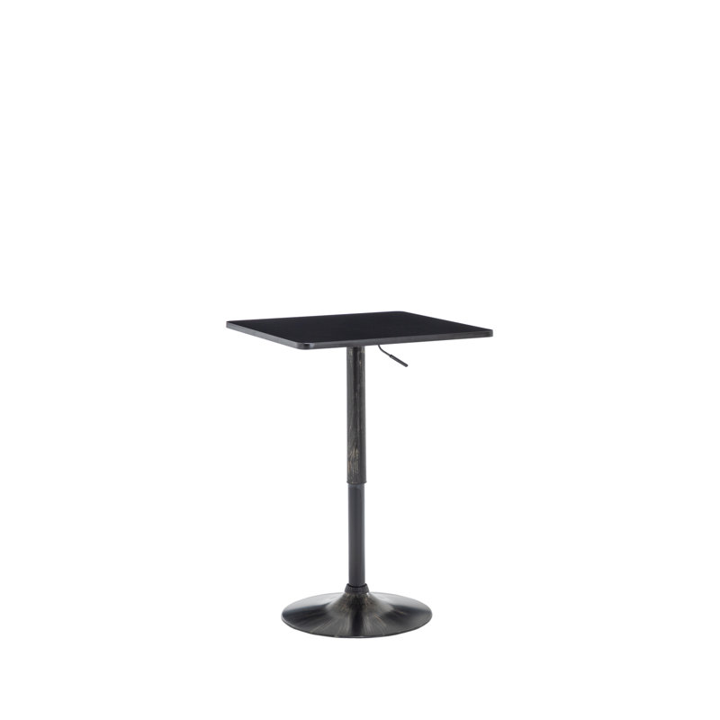 Table de salle à manger à hauteur de comptoir à piédestal, Noir et or