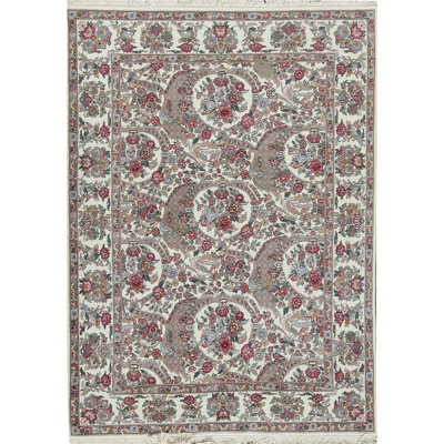 Wool Oriental Area Rug in Beige/Red