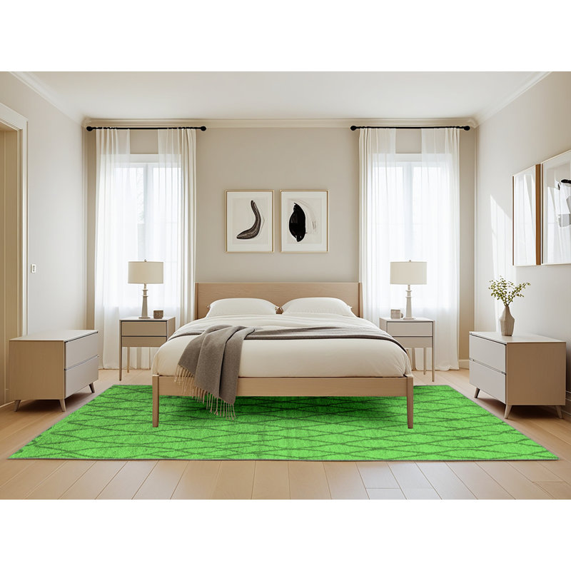 Washable Geometric Indoor Rug, Rectangle 5' x 8'
