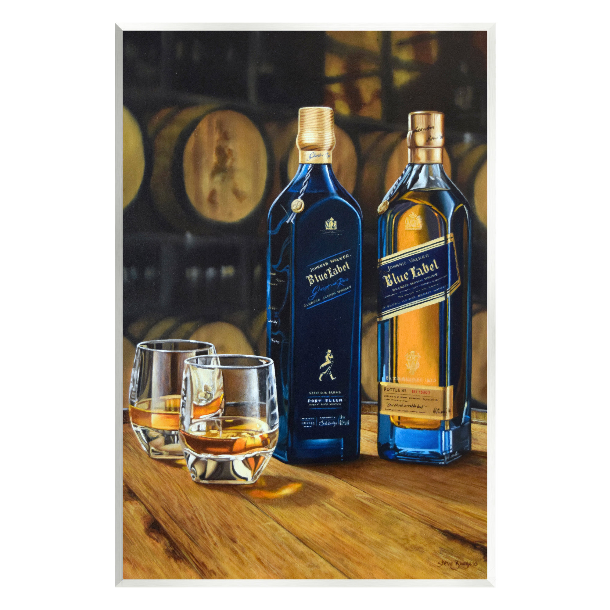 Stupell Industries Ax510Wood Whiskey Glasses Still Life On MDF by