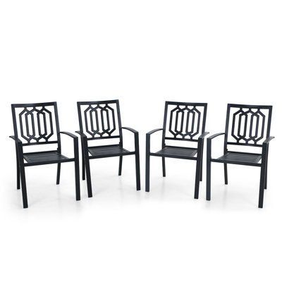 Fauteuil de salle à manger d'extérieur thermolaqué pour l'extérieur Leonard