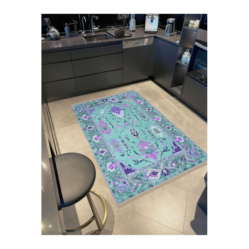 Tapis décoratif lavable à la machine Rio, Sous-tapis rectangulaire de 3 pi 3 po x 4 pi 11 po