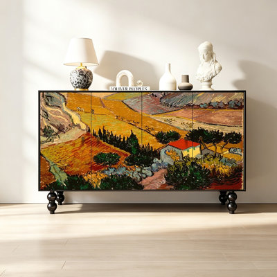 Light luxury French retro art sideboard cabinet