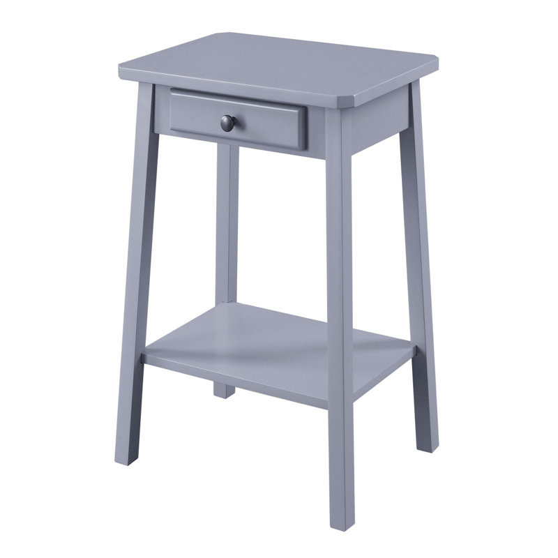 Table de bout grise avec tablette inférieure, Gris