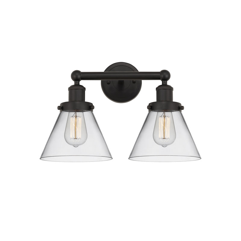 Éclairage pour meuble-lavabo à 2 lumières Artella, Transparent, Bronze huilé