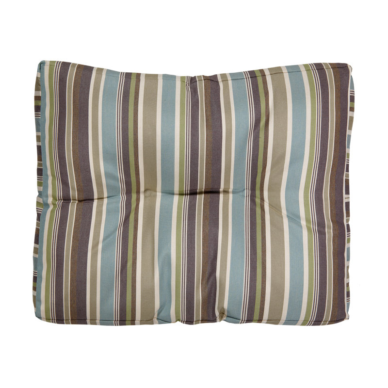 Sunbrella Outdoor Stripe Tufted Ottoman Cushion