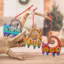 Novica Handmade Hypnotic Felines Ceramic Ornaments (Set Of 6)
