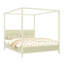 Fluted Canopy Platform Bed with Sturdy Wood Frame-129422246