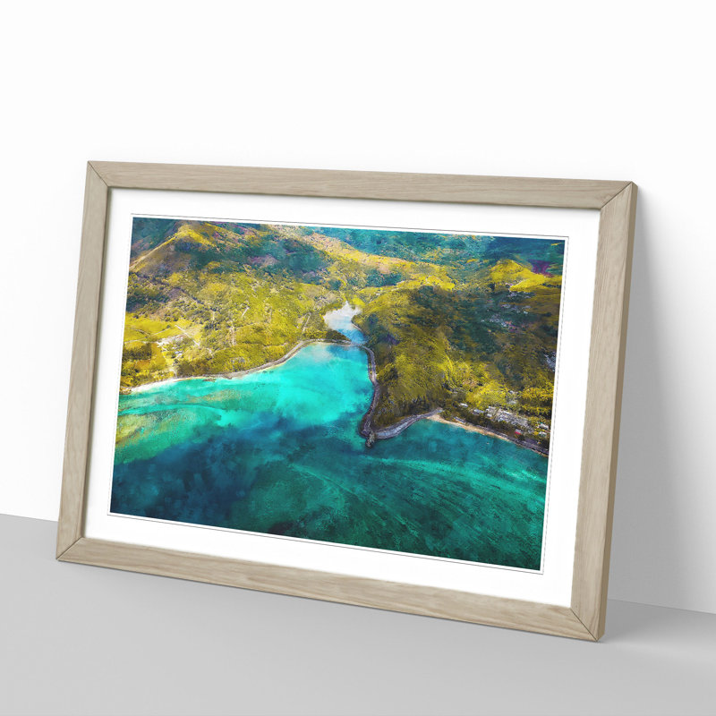 Maconde Point Baie Du Cap in Mauritius - Picture Frame Graphic Art, Oak Framed, 27cm H x 36cm W x 2cm D