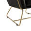 Fauteuil d'appoint en velours noir de 29,5 po avec base en métal Kyra