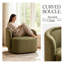 Fauteuil d'appoint incurvé luxueux avec revêtement moelleux et ergonomique