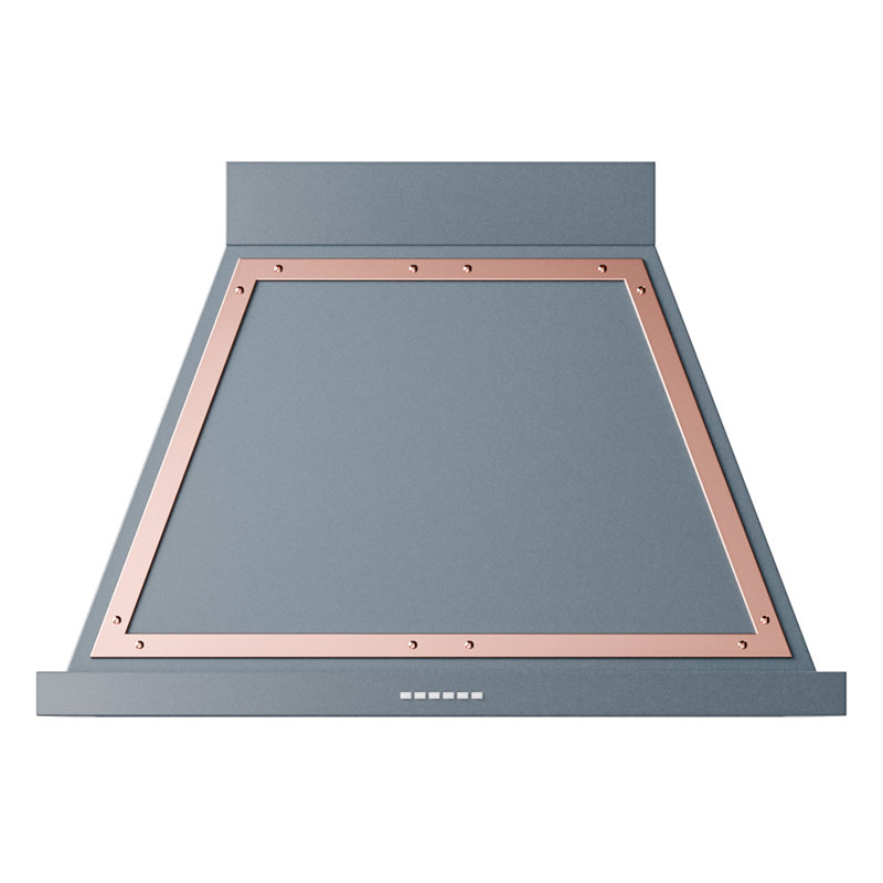 ILVE Nostalgie II Series Noblesse 40 inch Wall Mount Range Hood with 600 CFM, Blue Grey/Copper