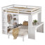 Lit de rangement polyvalent en bois massif blanc avec plusieurs espaces de vie