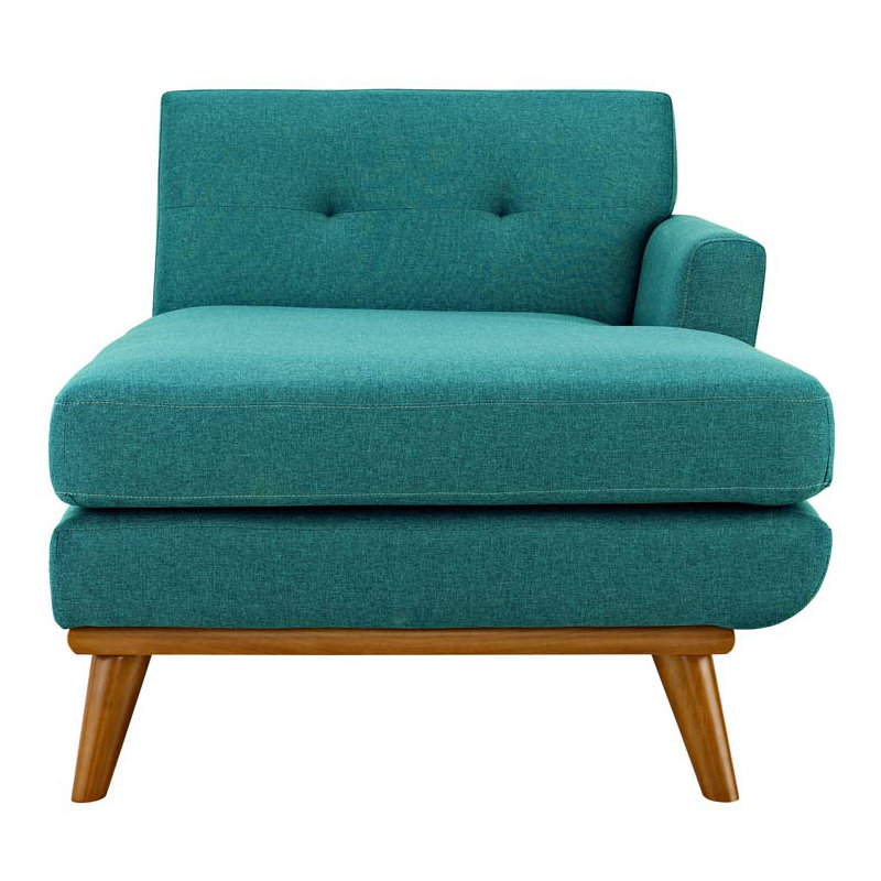 Méridienne Engage de Modway, Tissage uni bleu sarcelle, Orienté vers la droite