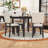 Modern 5-Piece Dining Table Set with Square Table and 4 Upholstered Chairs-1928602555