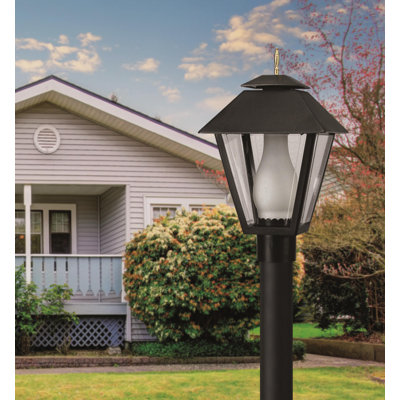 Solus Colonial Post Top Fixture with Clear Beveled Diffuser and Chimney Insert