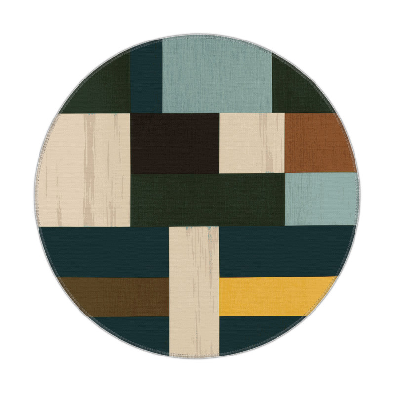 Pixel Pattern Plains Indoor And Outdoor Area Rug, Round 5'
