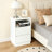 15.7" White Nightstand, P2 Particleboard, Matte Melamine, Beveled Drawer, 2 Drawers (2 Pcs)-869608489