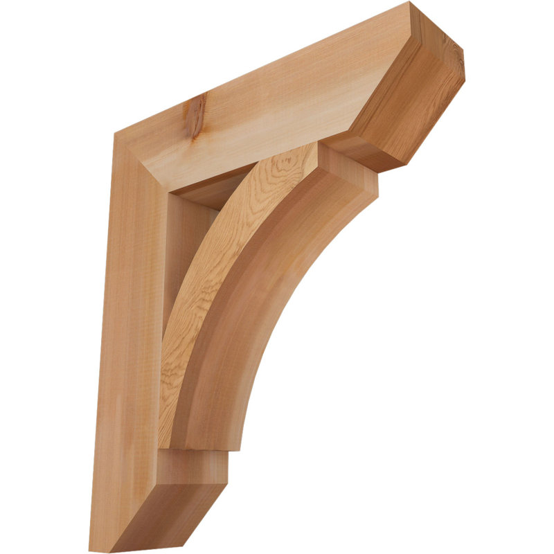 Support en bois / corbeau, Cèdre rouge, H 28 po x l 5,5 po x P 24 po