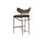 Tabouret Gibbons - Laiton antique - Cuir noir anthracite-87190235-87190233