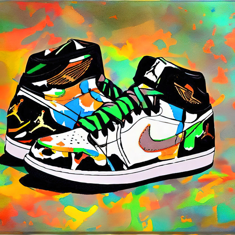 «Air Jordan 15» par Stephen Chambers, impression sur toile tendue, L 30 po x H 30 po