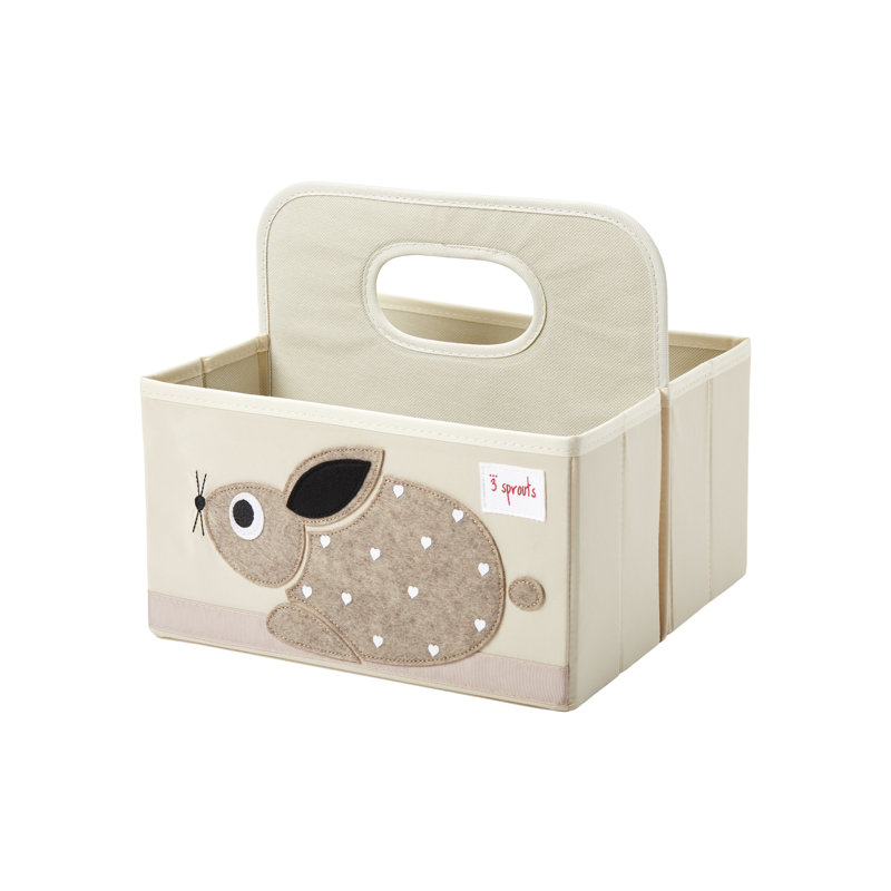3 Sprouts - Baby Diaper Caddy - Organizer Basket For Nursery - Rabbit