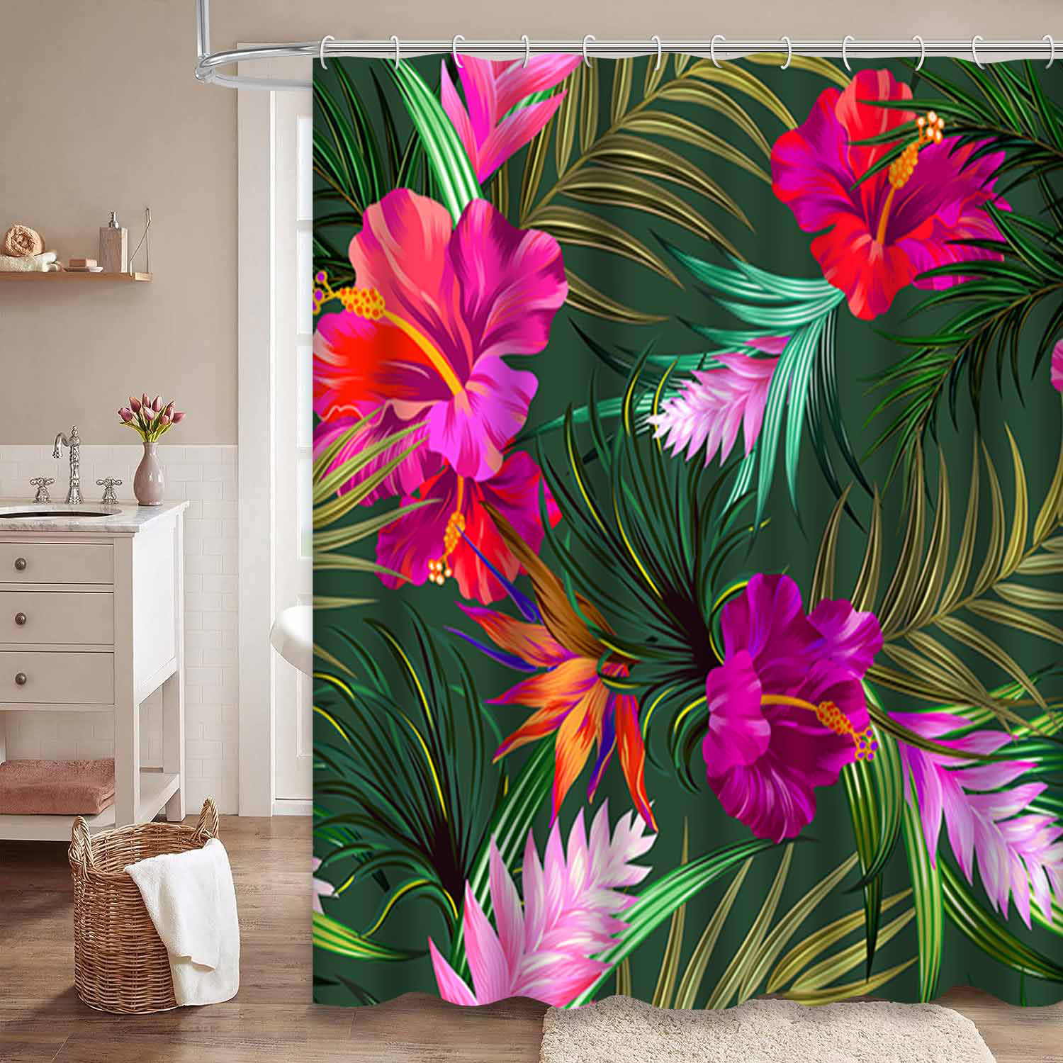 Bay Isle Home™ Waterproof Tropical Bird Paradise Palm Hawaiian Hibiscus