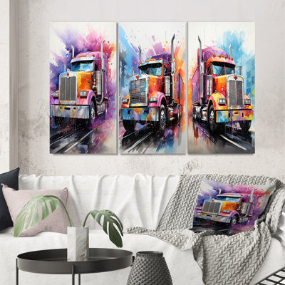 «Semi Truck Speed Demon», 3 pièces sur toile
