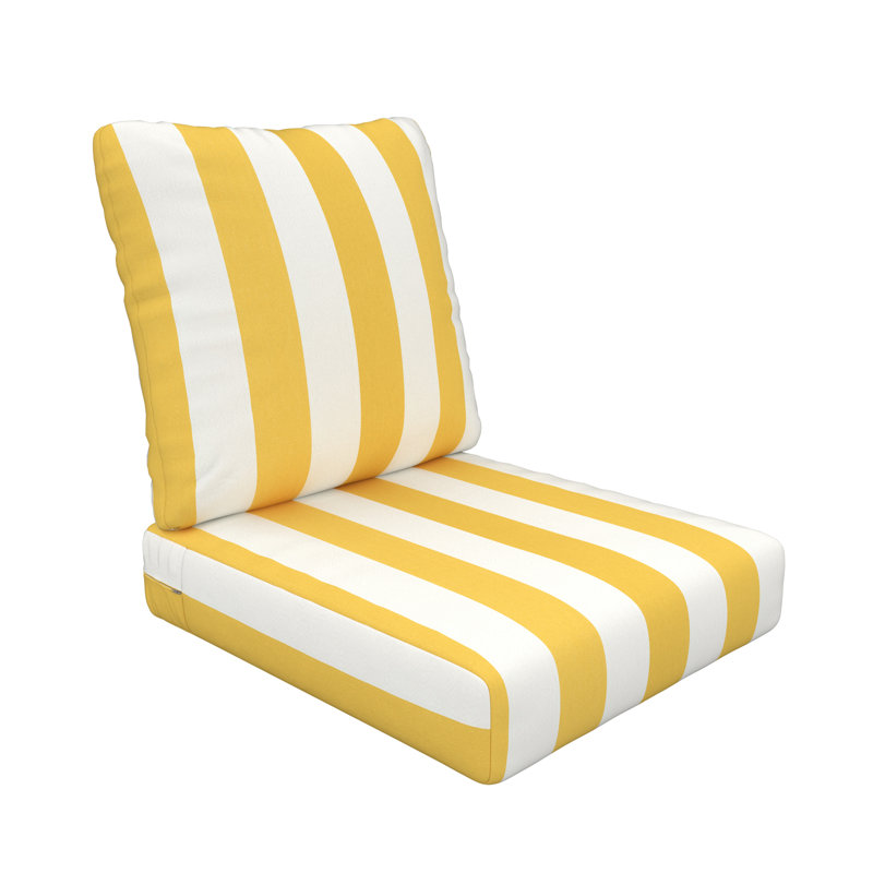 Coussin de siège / chaise longue Amala Sunbrella®, Sunbrella - Rayures de tournesol Cabana