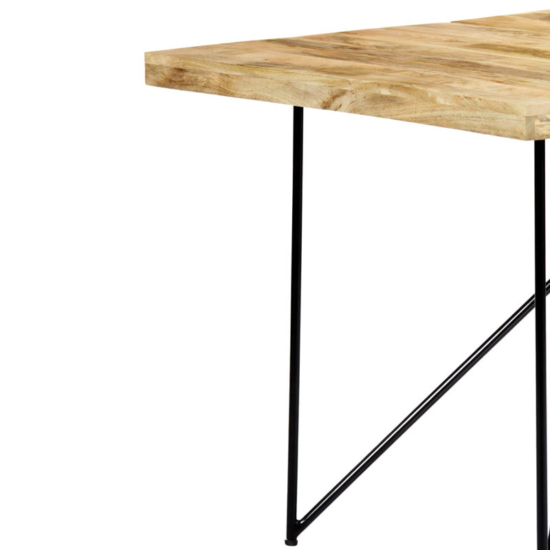 Ancheta Mango Rectangular Wood Top Dining Table, Oak