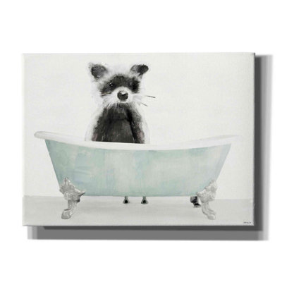 'Vintage Tub with Racoon' by Stellar Design Studio, Canvas Wall Art
