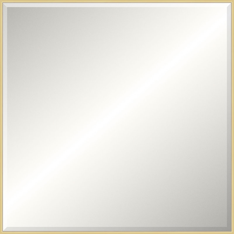 Floater 2 Solid Wood Beveled Mirror, 37.25" x 37.25", Gold, Square