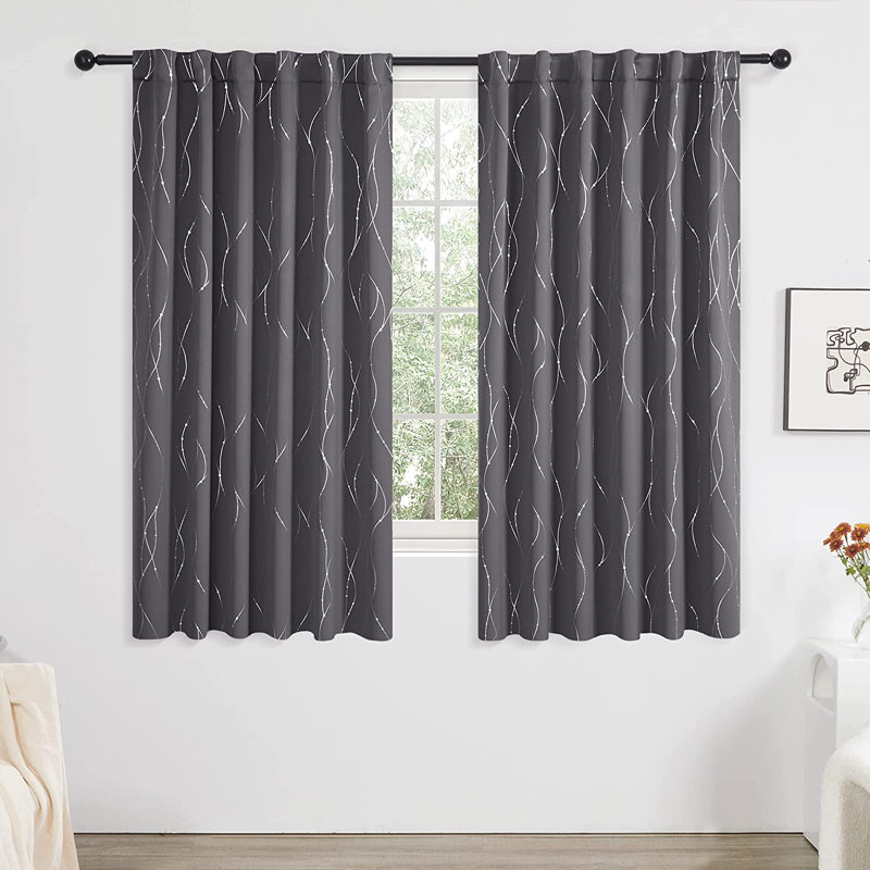 Conleigh Room Darkening Curtain Pair, 42'' W x 54'' L, Dark Gray
