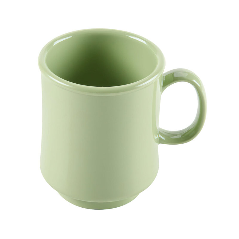 GET Stackable Plastic Coffee Mug, 8 Ounce, (Set of 12), Olive