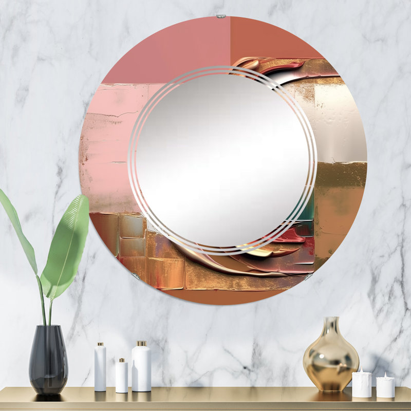 Patzi - Miroir mural moderne rond, 32 po x 32 po