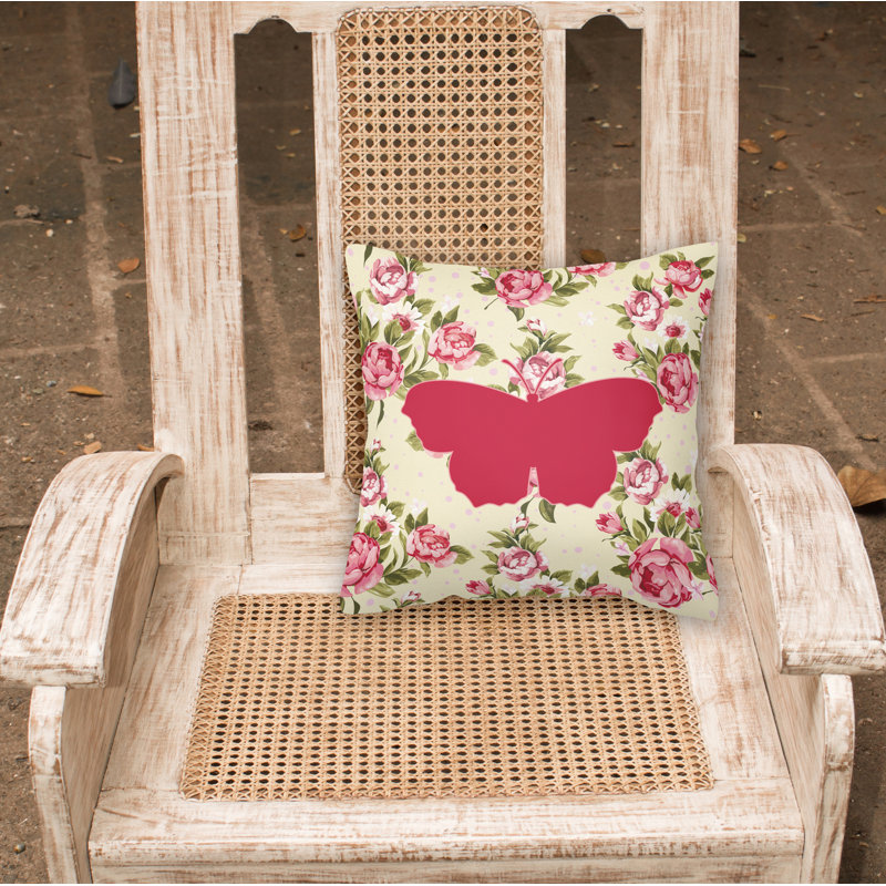  Coussin Butterfly Shabby Elegance, Jaune clair