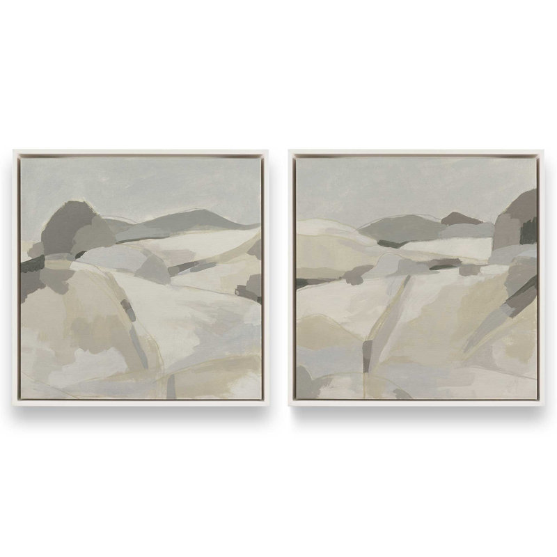 Ensemble de 2 couches de paysage discret, Cadre flottant blanc opaque, H 33 po x l 66 po x P 1,75 po