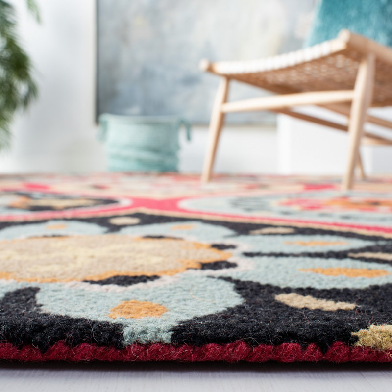 Roslyn Hand Tufted Wool Damask Rug, Round  7' x 7'