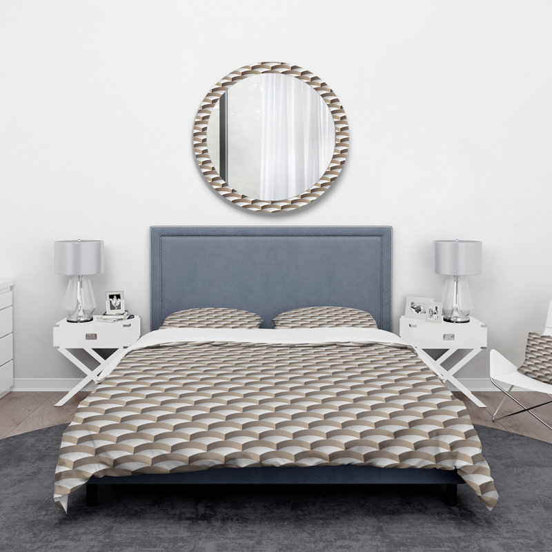 Ensemble de housse de couette scandinave, Housse simple + 1 taie décorative
