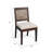Zemi Dining Chair Set Of 2, Rattan Back, Beige, Dark Brown Solid Wood-118123946