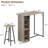 3 Piece Bar Table Set, with 2-Layer Storage Shelf-1901039978