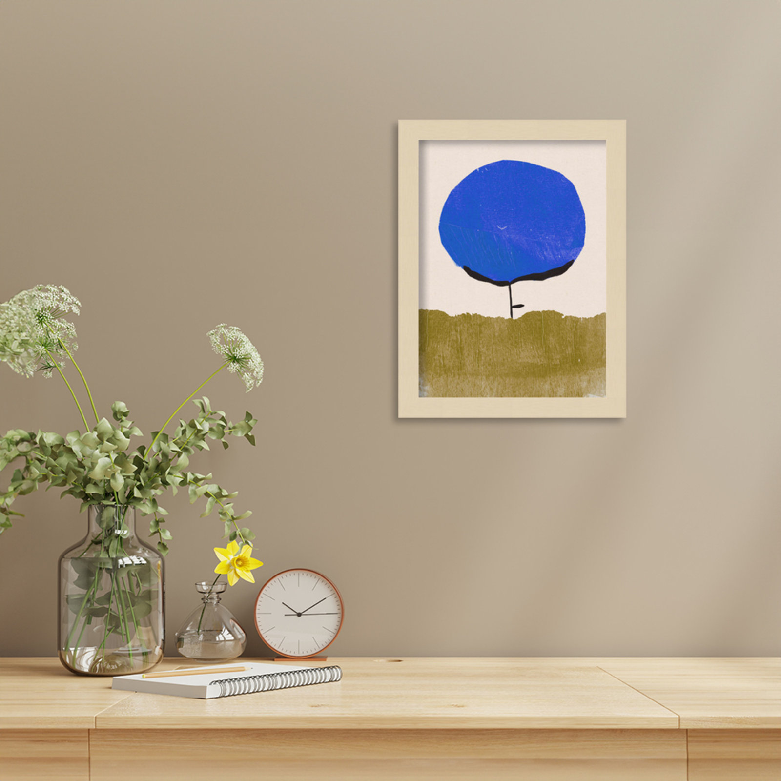 Blue Flower Print by Alisa Galitsyna, Brown, 13" H x 10" W